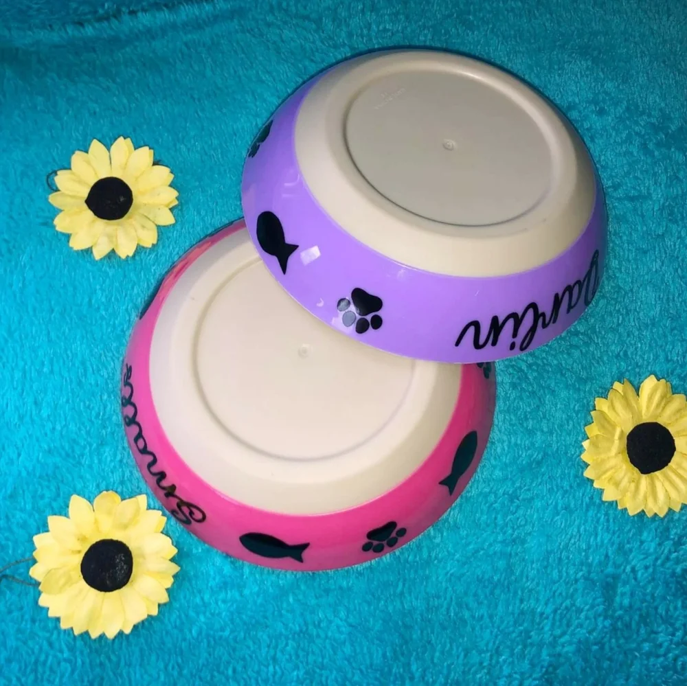 Personalized cat bowls